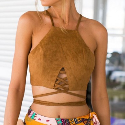 Blusa Cropped Trançado Camurça