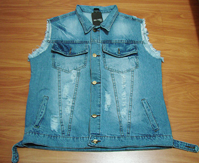 Colete Jeans -P - Bordado