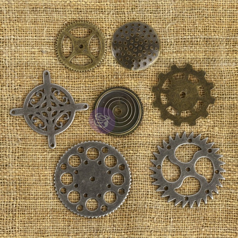 Mechanicals Metal Embellishments, Gears - Prima Marketing