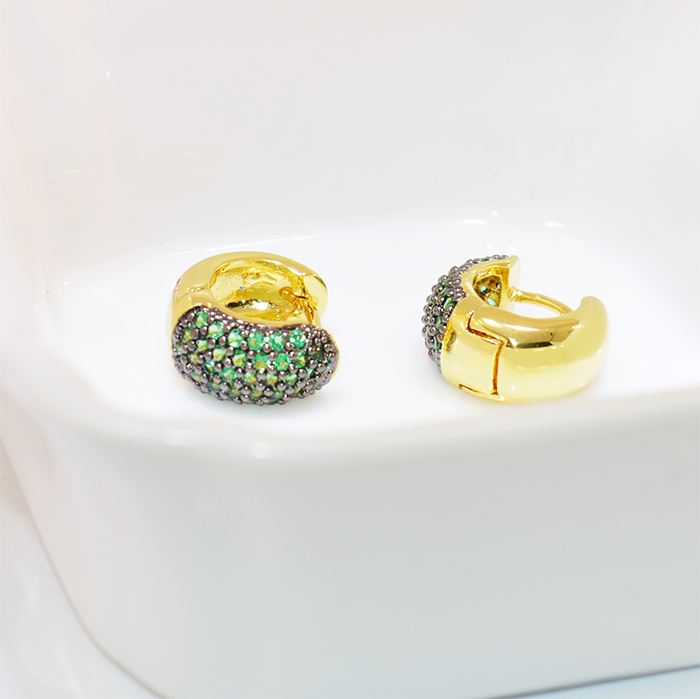 BRINCO ARGOLA ZIRCONIA VERDE ESMERALDA- JE5220F