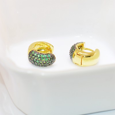 BRINCO ARGOLA ZIRCONIA VERDE ESMERALDA- JE5220F