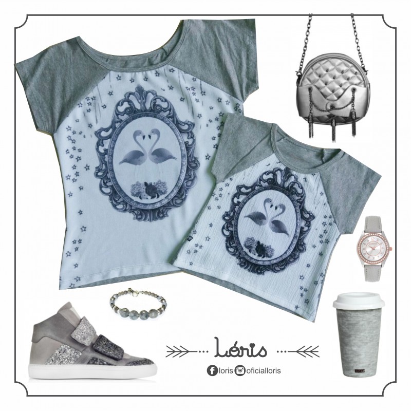 T-shirt Flamingo Cinza