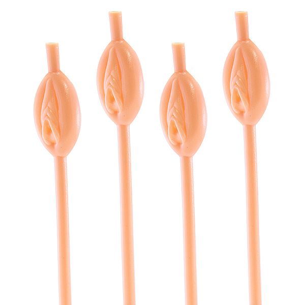 Jogo com 4 canudinhos em formato de vagina
