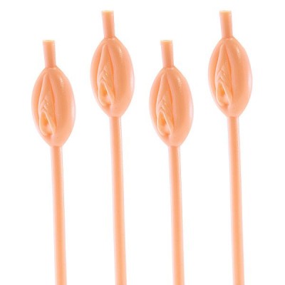 Jogo com 4 canudinhos em formato de vagina