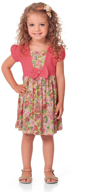 Vestido de malha com detalhes em cotton