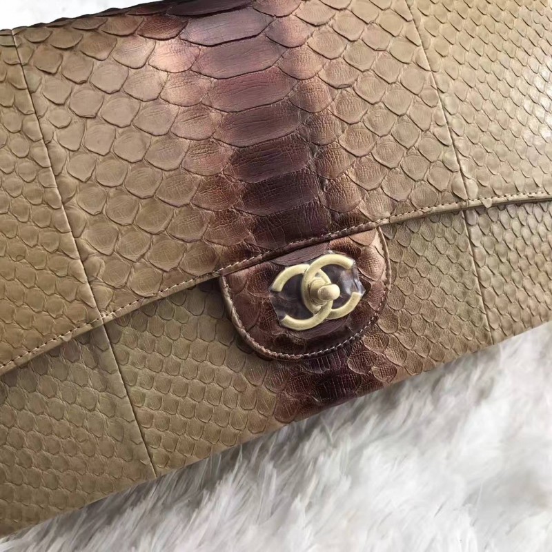 Chanel Python Jumbo Gold