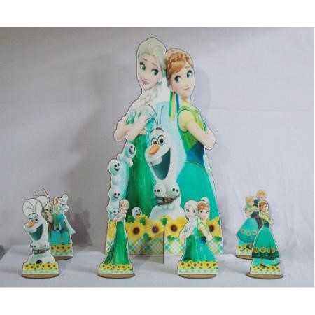 Kit Display de Chão e Mesa - FROZEN FEVER - 7 Peças (Aluguel)