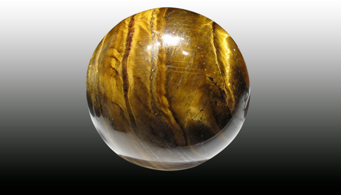 Bola de Cristal Olho de Tigre - O cristal sucesso financeiro e êxito nos negócios.