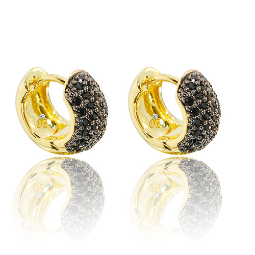 ARGOLA BRINCO ZIRCONIA PRETA-JE5220D