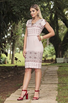 VESTIDO KAULY CREPE BORDADO BARRADO C/ DIT