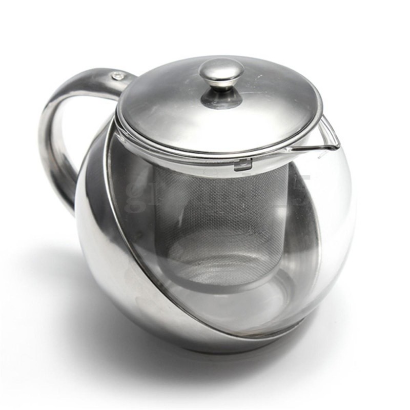 Bule de Chá inox/vidro 500mL