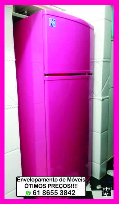 envelopamento de geladeira duplex rosa