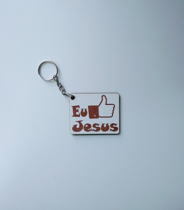 Chaveiro Eu curto Jesus em MDF