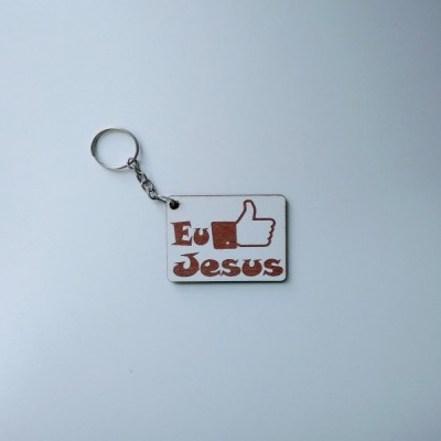 Chaveiro Eu curto Jesus em MDF