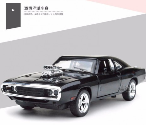 DODGE CHARGER TORETTO PRETO 1/24 +/- 17CM