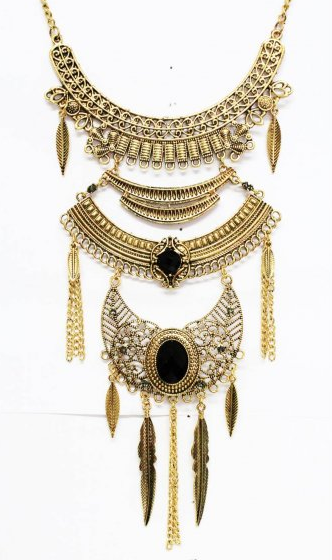 COLAR MAJU OURO VELHO PRETO