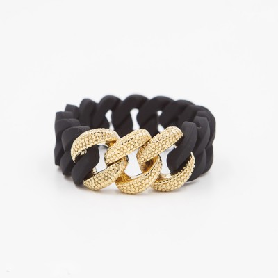 Pulseira maravilhosa com elos dourados foleado -51596