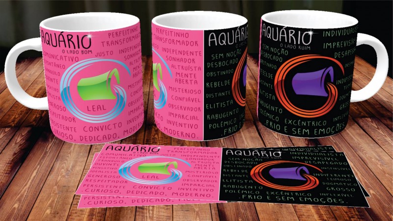 Caneca de Porcelana Aquário
