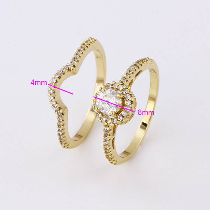 ANEL DUPLO ZIRCONIA CRAVEJADO -11818