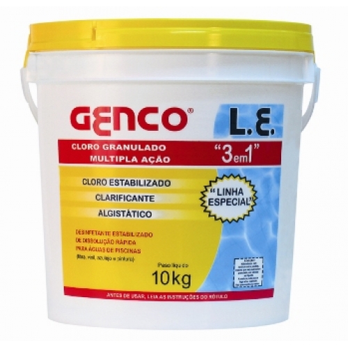 Cloro granulado 10kg 3 em 1 Genco