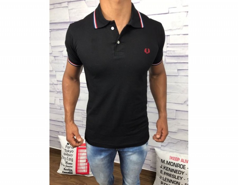 POLO FRED PERRY -PRETA