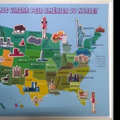 Mapa Vamos viajar pela América do Norte A4
