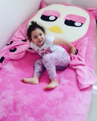 Puff Gigante  Almofada  Coruja Lilás