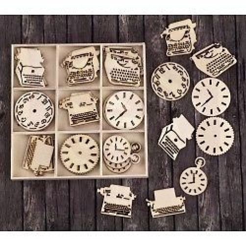 Wood Embellishments 36 pieces - Prima Marketing