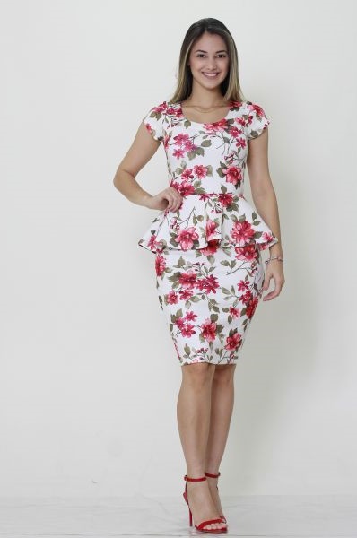 vestido tubinho peplum
