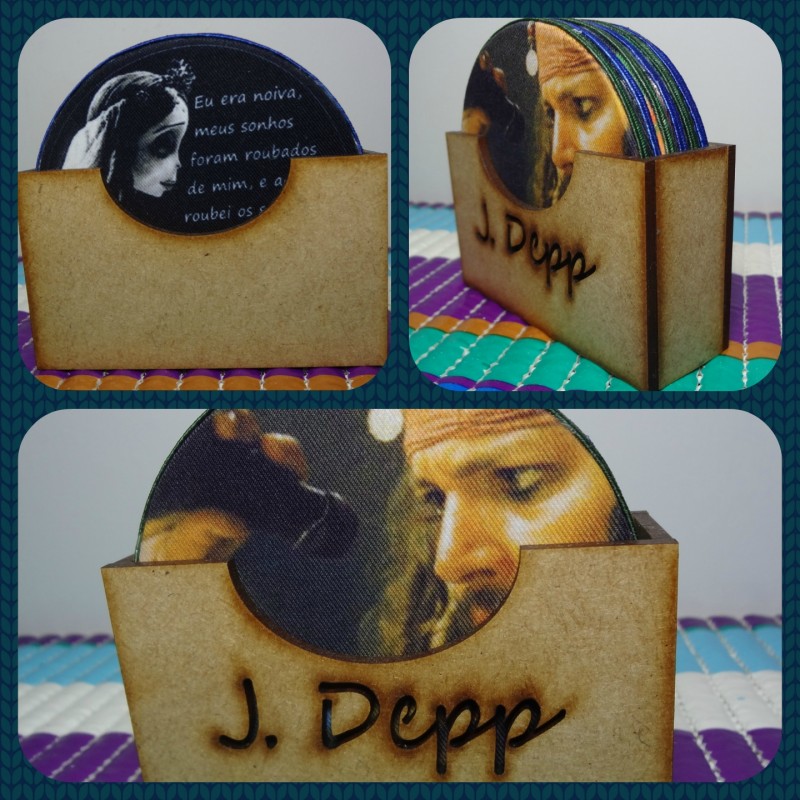 Kit Porta Copos Personalizado do Johnny Depp