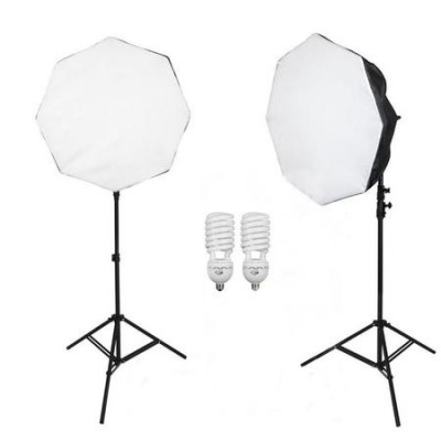 Kit de Iluminação para Estúdio Fotográfico com 2 Octabox de 70cm e Lâmpada de 135w