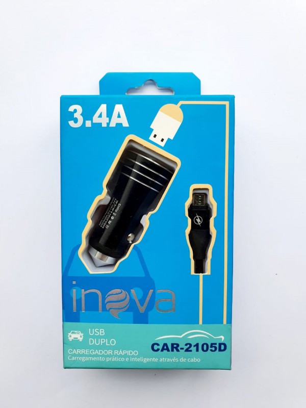 Carregador Veicular Tipo-c Usb Duplo